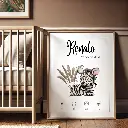 Affiche de naissance personnalisable "Savane", zèbre