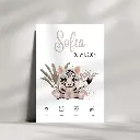 Affiche de naissance personnalisable "Savane", lion