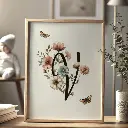 Affiches Lettres, collection "Flowers"