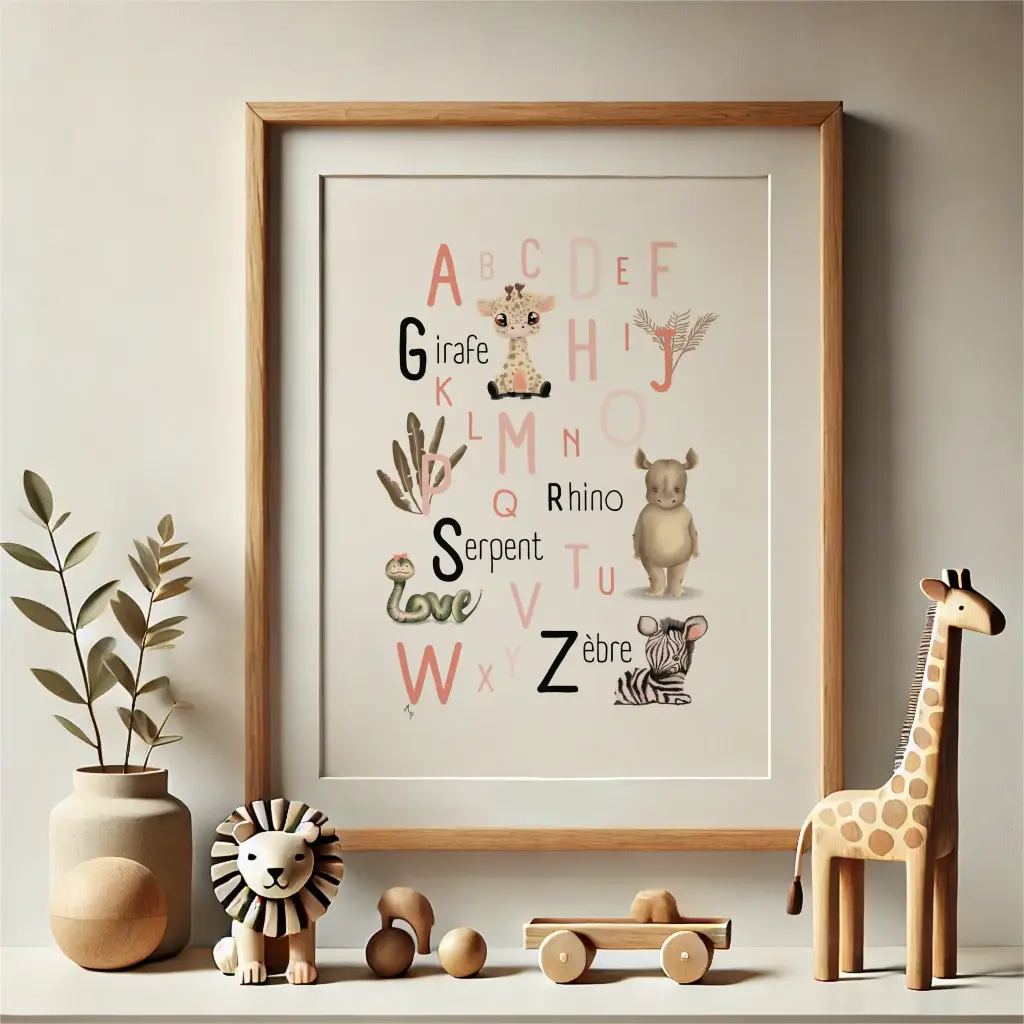 Poster ABC collec "Savane", rose