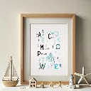 Poster ABC collec "Océan", bleu
