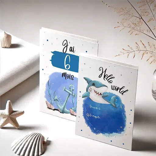 Cartes étapes collec' "Océan", requin