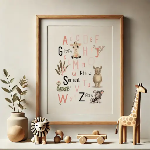 Poster ABC collec "Savane", rose